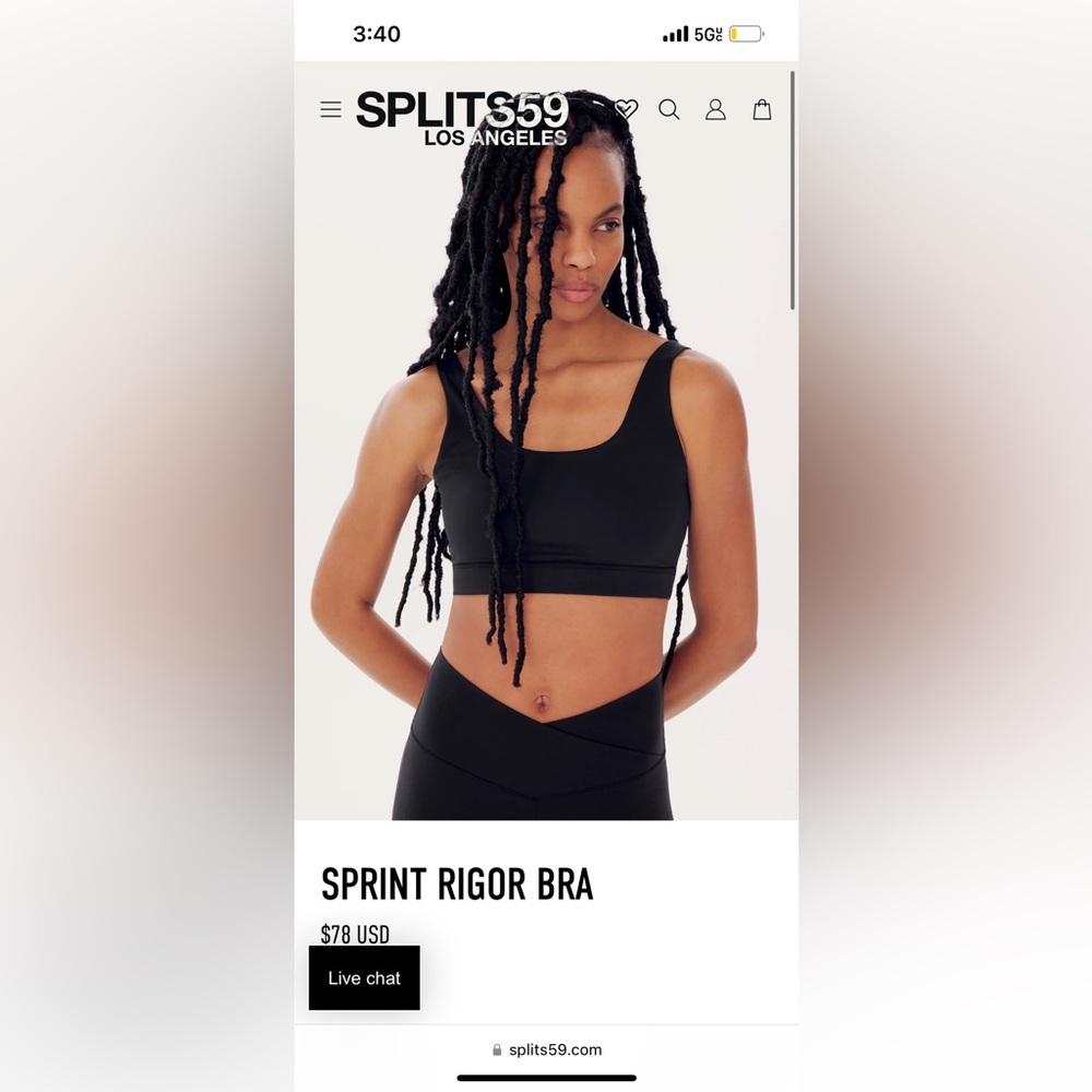 Splits 59 rigor bra - worn once (got wrong size)